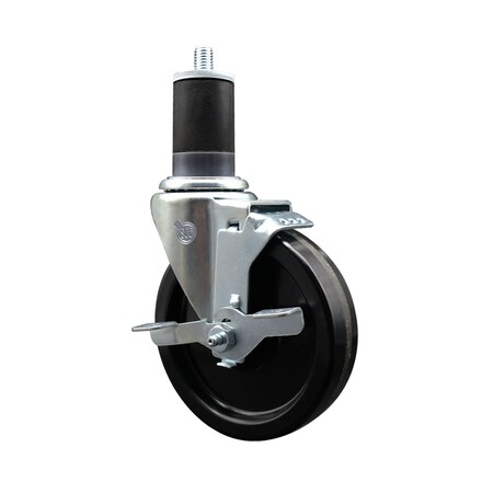 Service Caster 5'' Phenolic Swivel 1-5/8'' Expanding Stem Caster with Brake SCC-EX20S514-PHS-TLB-158